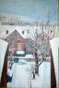 Anita Ree Wimbledon snowscape oil painting